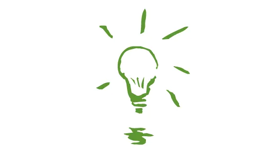 A scribbled lightbulb