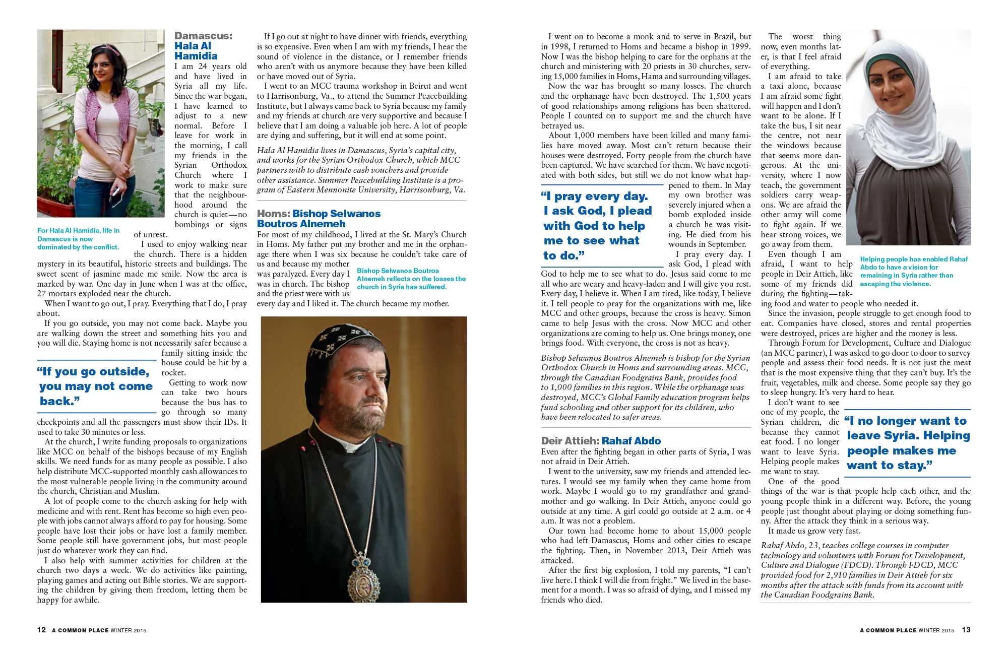 A page spread with portraits of people in varying sizes