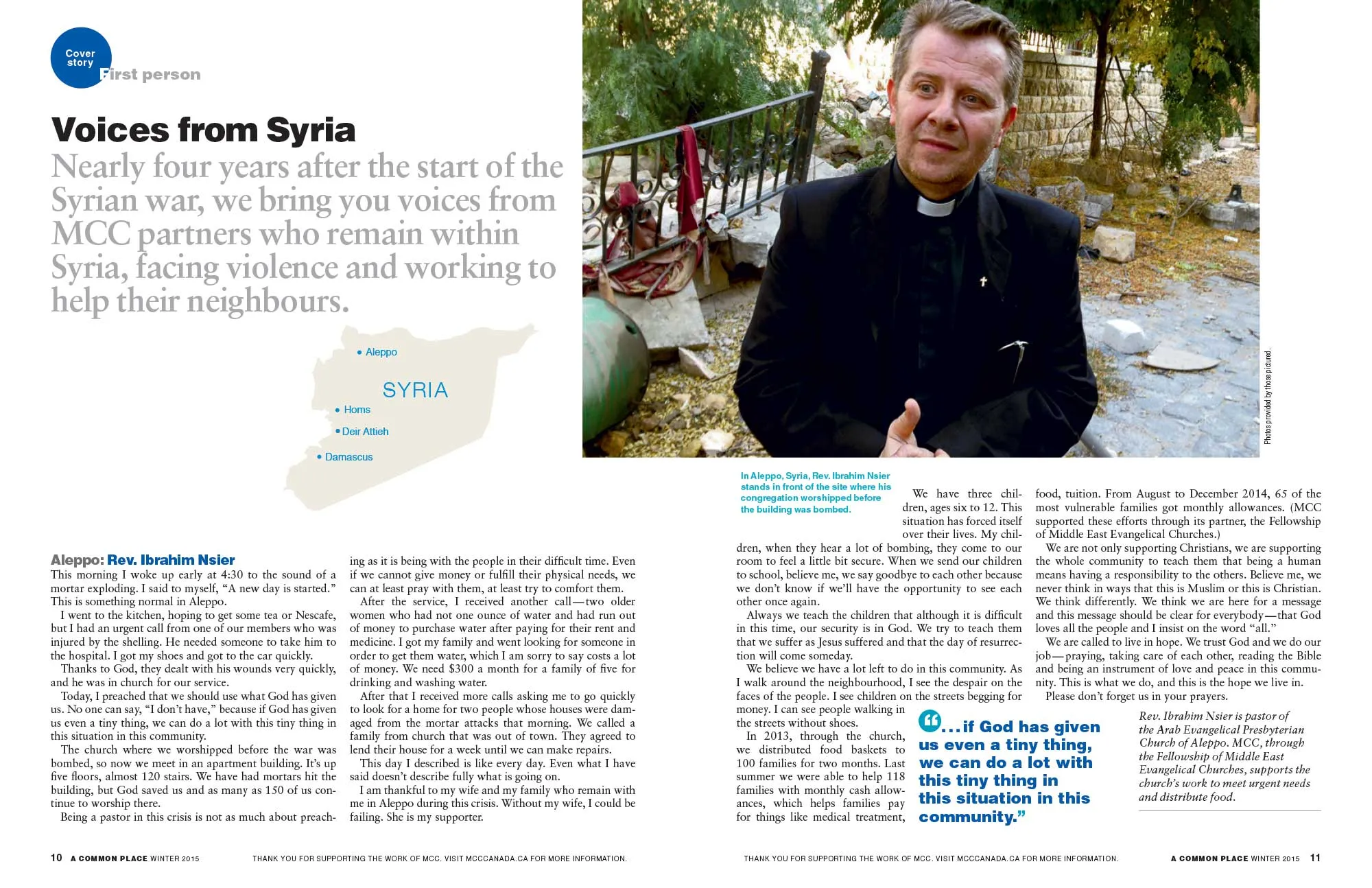 Portrait of a man standing in front of rubble.
