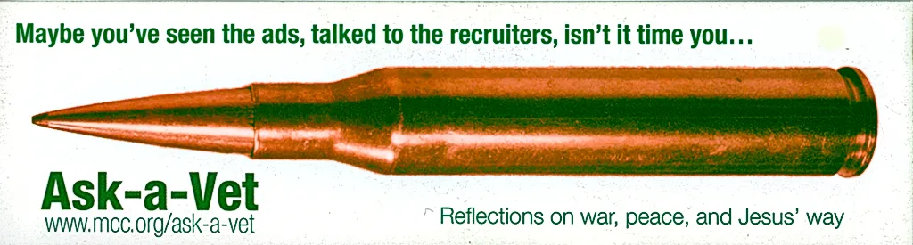 A long thin bookmark dominated by a bullett