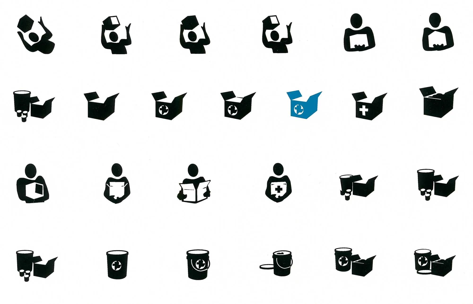 A cluster of options with one highlighted