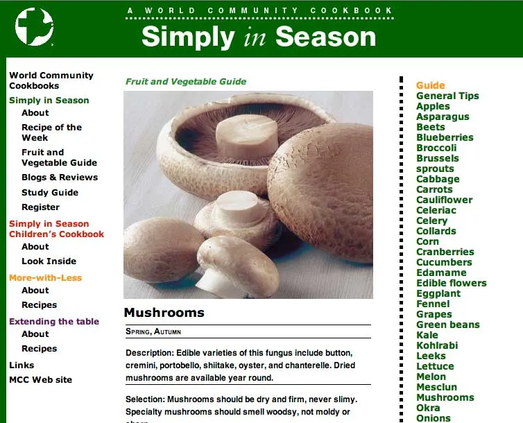 Simply in Season website