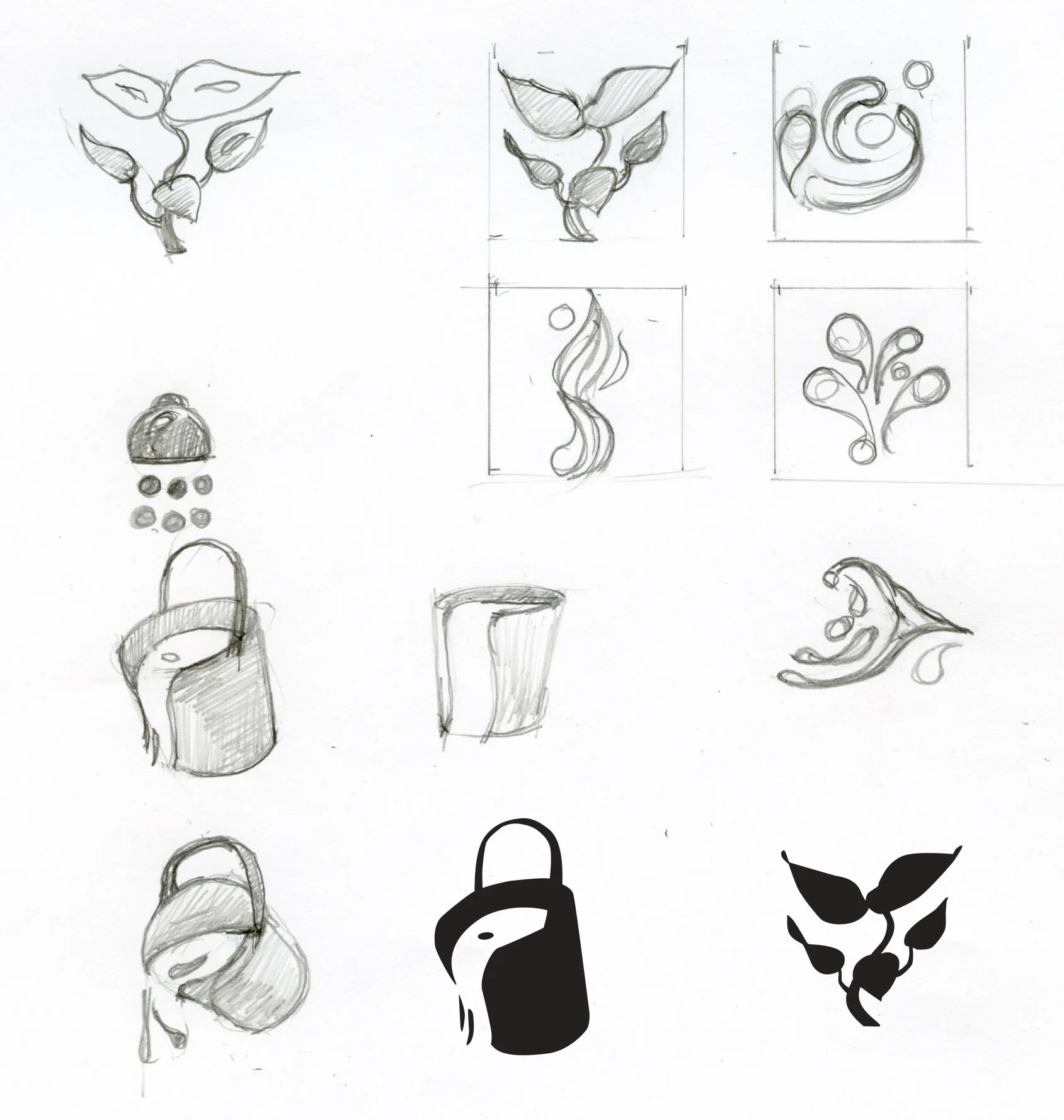 A page of drawings of symbols